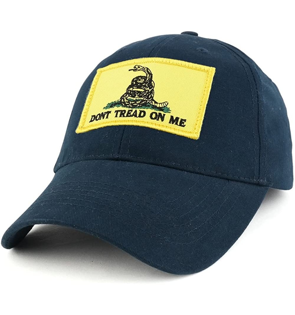 Baseball Caps Dont Tread on Me- Gadsden Snake Embroidered Tactical Patch with Adjustable Operator Cap - Navy - CD17YYR5IIZ $2...