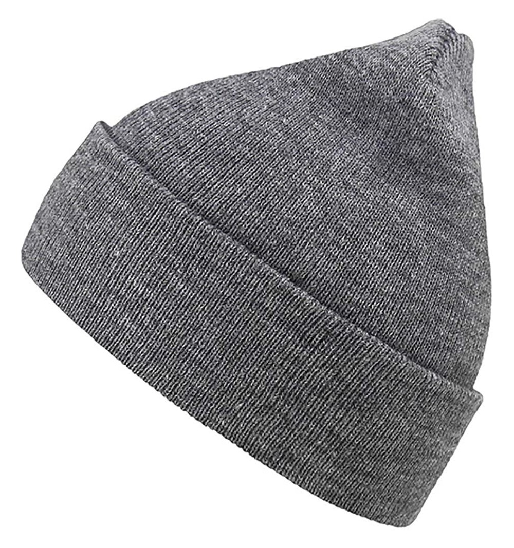 Skullies & Beanies Winter Beanie for Women and Men Unisex Cuffed Plain Skull Toboggan Knit Hat Daily Cap - Dark Gray - CP18KM...