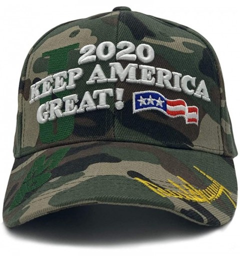 Baseball Caps Trump 2020 Keep America Great 3D Embroidery American Flag Baseball Cap - 011 Tree Camo - C118WNCCEEH $10.57