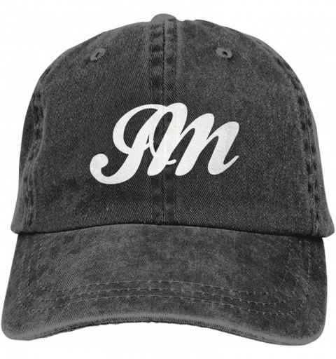 Baseball Caps John Mayer Hats Adjustable Vintage Washed Denim Baseball Cap Casquette - Black - CB18TWE7D2Y $14.35