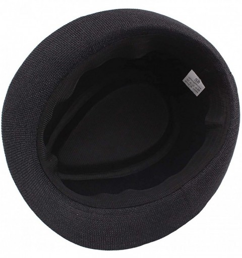 Fedoras Mens Summer Linen Sewn Hat-Breathable Linen Porkpie Hat Stingy Brim Cap - Light Gray - CR18R2OXCI3 $12.31