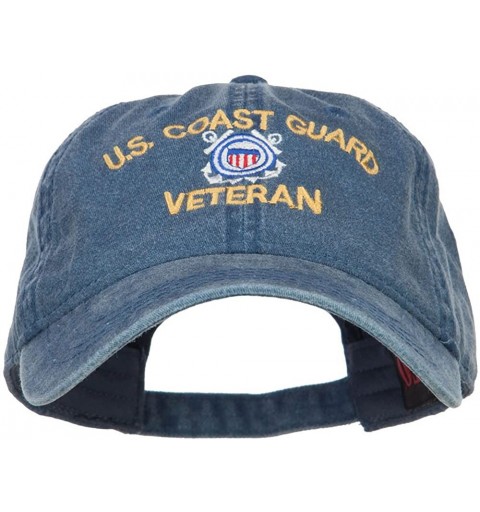 Baseball Caps US Coast Guard Veteran Embroidered Washed Cap - Navy - CA186MSCYLW $20.44