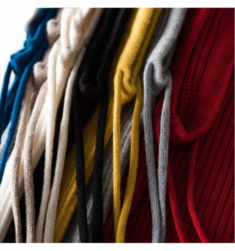Skullies & Beanies Men Women Balaclava Winter Knit Hooded Collar Detachable Elastic Cap Warm Thick Wool Scarf Drawstring Beam...