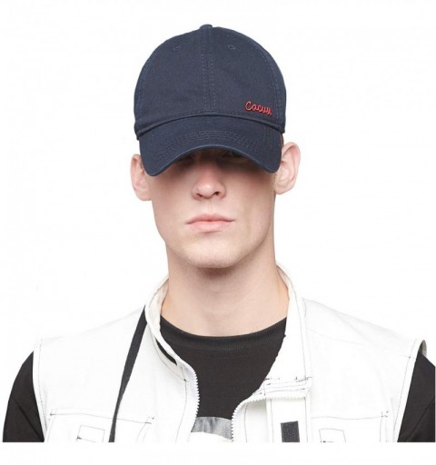 Baseball Caps Men's Cotton Classic Baseball Cap with Adjustable Buckle Closure Dad Hat - Navy/Wine - CW17YCDR65U $29.81