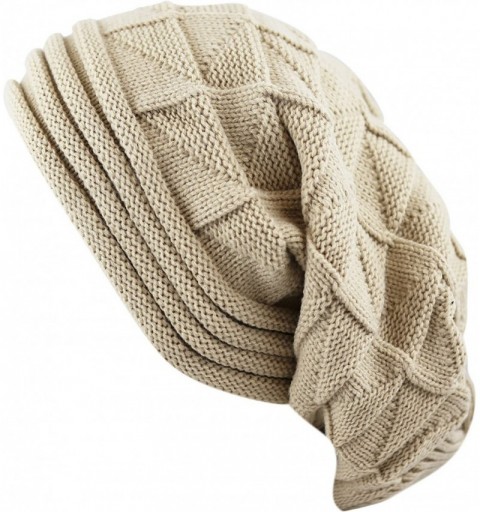 Skullies & Beanies All Kinds of Long Slouchy Baggy Wrinkled Oversized Beanie Winter Hat - 3. 1202 - Beige - CZ18YAG6RMG $27.33