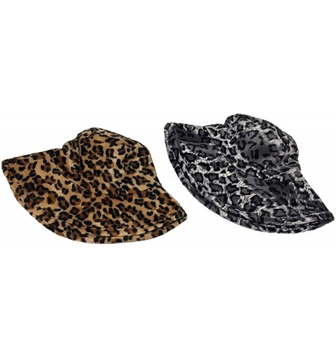 Bucket Hats 2019 Summer Leopard Animal Printed Bucket Hats Fishing Cap Women Men - Gray - CY18UWZCSYC $21.30