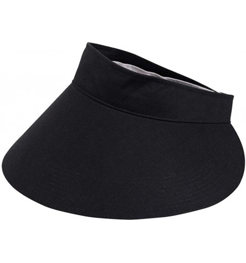 Visors Women's Summer Sun Hat Large Brim Visor Adjustable Nylon Buckle Packable UPF 50+ - CQ195HN7SZH $15.92