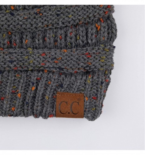 Skullies & Beanies Exclusives Unisex Ribbed Confetti Knit Beanie (HAT-33) - Dk. Mel Grey - C0189KXK0X2 $25.67