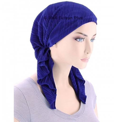 Headbands Bella Scarf Plisse Chemo Hat Turban Head Scarves Pre-Tied Headwear Bandana Tichel for Cancer - CJ182ONWH0E $18.57