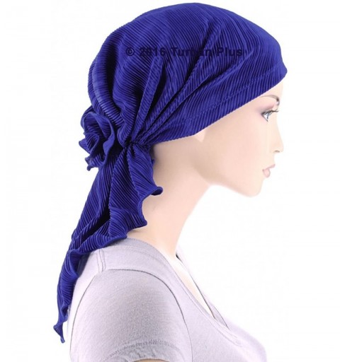 Headbands Bella Scarf Plisse Chemo Hat Turban Head Scarves Pre-Tied Headwear Bandana Tichel for Cancer - CJ182ONWH0E $18.57