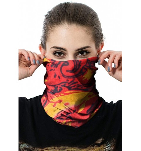 Balaclavas Unisex Multifunctional Seamless Bandana Face Mask Neck Gaiter Headwear Tube Mask Scarf - Red - CW197ST5206 $8.35