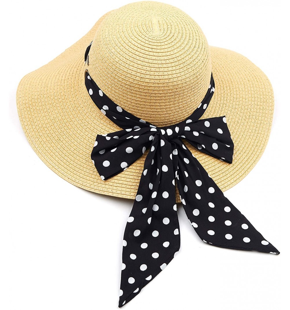 Sun Hats Pull Through Sash Scarf Eyelets Straw Hat Floppy Foldable Roll up Beach Travel Sun Hat (ST-2026-3017-20) - CU194RTCW...