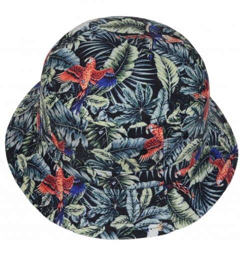 Bucket Hats Mens Womens Trends Fashion Bucket Hat - Jungle Tropical Sublimation Black - CQ11OICLY7V $12.16