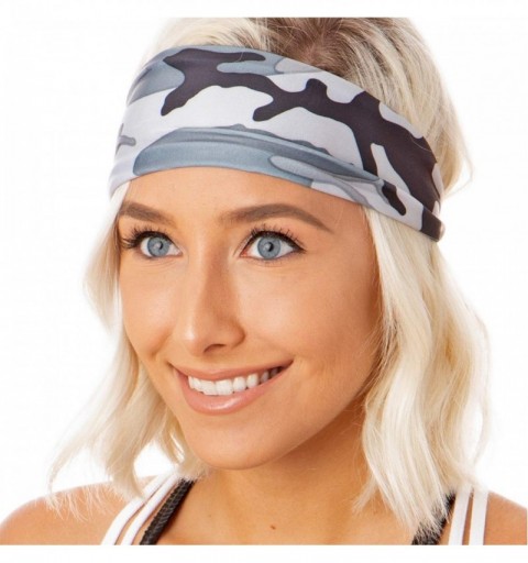 Headbands Adjustable & Stretchy Wide Printed Xflex Headbands for Women Girls & Teens (Xflex Grey Camo 1pk) - CD18K6R2EQ2 $12.72