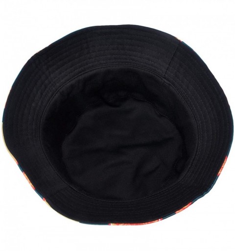 Bucket Hats Unisex Cute Print Bucket Hat Summer Fisherman Cap - Orange - CL18U7YR7E9 $13.51
