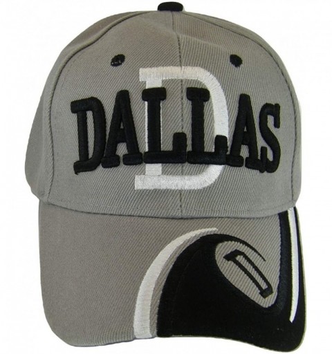 Baseball Caps Dallas Men's D Wave Pattern Adjustable Baseball Cap - Gray - CL17YISI3ES $11.26
