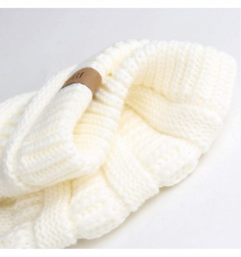 Skullies & Beanies Kids Girls Boys Winter Knit Beanie Hats Bobble Ski Cap Toddler Baby Hats 1-6 Years Old - 03-white - CO18W7...