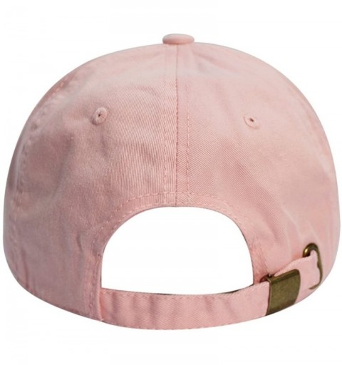 Baseball Caps Diamond Dad Hat Cotton Baseball Cap Polo Style Low Profile - Pink - CB186664CQ7 $13.70