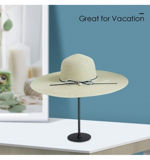 Sun Hats Womens Beach Sun Straw Hat- Floppy Beach hat & Wide Brim Braided Sun Hat - UPF 50+ Maximum Sun Protection - C9194K86...