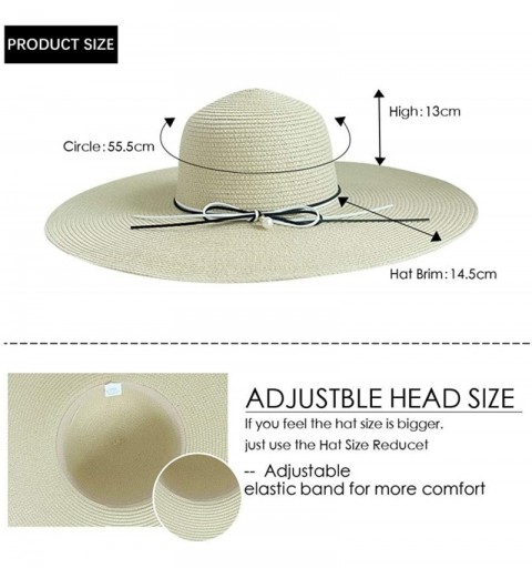 Sun Hats Womens Beach Sun Straw Hat- Floppy Beach hat & Wide Brim Braided Sun Hat - UPF 50+ Maximum Sun Protection - C9194K86...