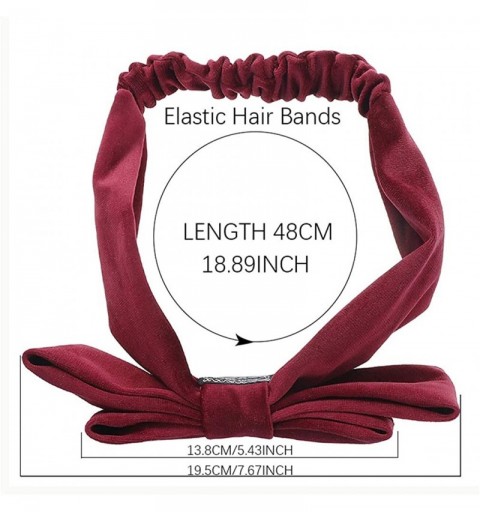Headbands Velvet Knot Headbands Women Noble Bowknot Hair Band Turban Headband On Head for Women Bandana Bandage - Burgundy - ...