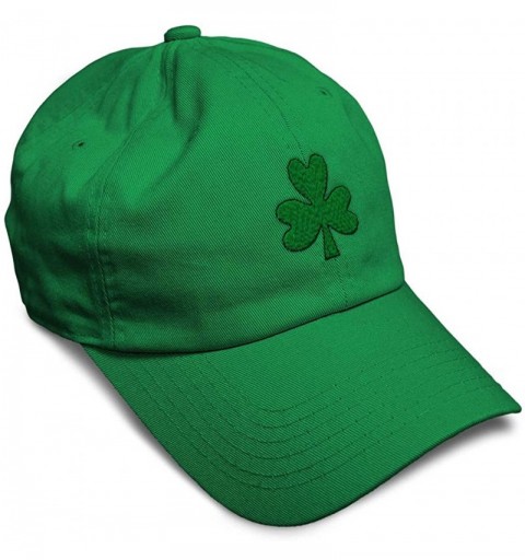 Baseball Caps Custom Soft Baseball Cap Shamrock Embroidery Dad Hats for Men & Women - Kelly Green - CR18SIN20AN $12.75