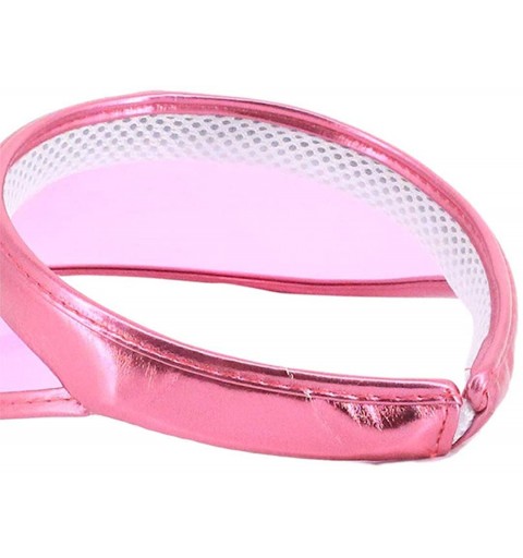 Visors Women Sun Visors Hologram Wide Brim Thicker Sweatband UV Protective Sportswear Visors Sunhat - Pink2 - CY18RGX2KQZ $9.29