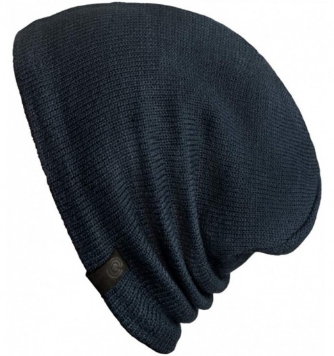 Skullies & Beanies Warm Beanie Hat Fleece Lined - Slight Slouchy Style - Keep Your Head Warm and Cozy in Cold Weathers - Navy...