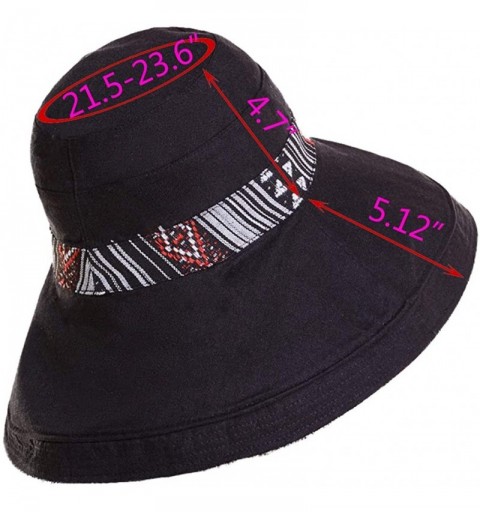 Sun Hats Bucket Hat for Women Double Side Wear Hat Girls Large Wide Brim Hat Packable Visor Caps - Wine Red(tw) - CY18T3S4X26...