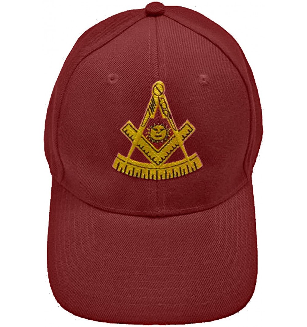 Baseball Caps Mason Hat Maroon Masonic Baseball Cap Past Master Freemason Mens - C212DZZ1XJ5 $18.35