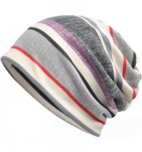 Skullies & Beanies Chemo Caps Cancer Headwear Infinity Scarf for Women - 2pack Stripes - CJ18CWSTRMT $9.83