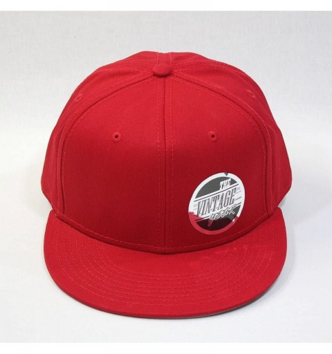 Baseball Caps Premium Plain Cotton Twill Adjustable Flat Bill Snapback Hats Baseball Caps - Red - CB12BIXI4PR $11.75