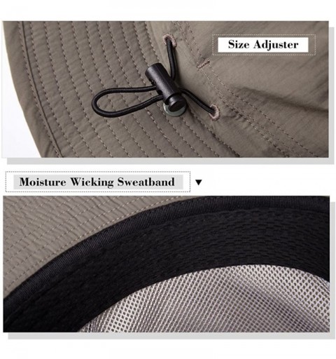 Sun Hats Unisex Outdoor UPF50+ Packable Boonie Hat w/Vented Crown&Lining Sunhat - 89025_darkgray - C4182E8I6ED $32.80