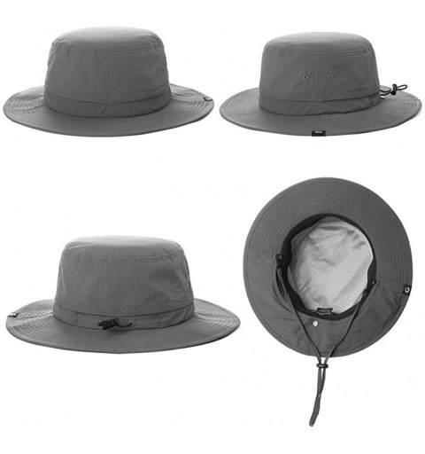 Sun Hats Unisex Outdoor UPF50+ Packable Boonie Hat w/Vented Crown&Lining Sunhat - 89025_darkgray - C4182E8I6ED $19.53