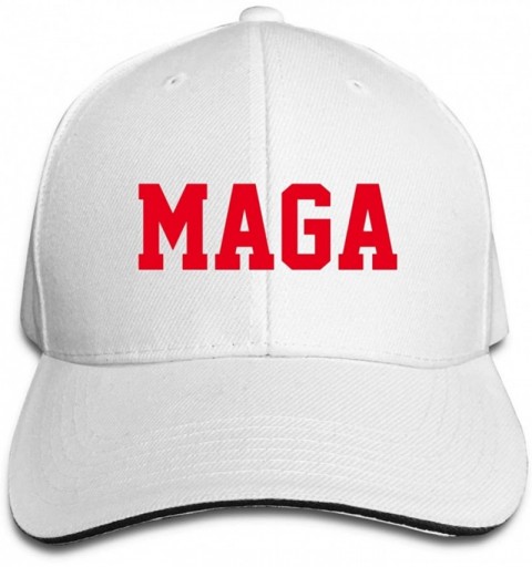 Baseball Caps MAGA The Latest Unisex Adult Adjustable Solid Color Cap Truck Driver Hat - White - CU18O7AH67E $13.94