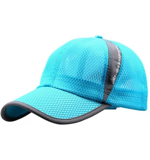 Baseball Caps Caps- Unisex Baseball Cap Punk Style Rivet Hat Silver Spikes Studs Snapback Caps Hip Hop Hat - Sky Blue - CK12G...