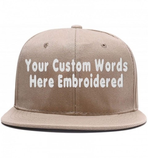 Baseball Caps Hip Hop Snapback Casquette-Embroidered.Custom Flat Bill Dance Plain Baseball Dad Hats - Khaki - CI18HK555RO $19.11