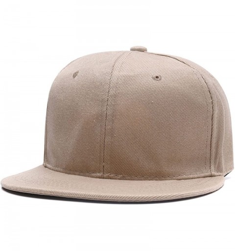 Baseball Caps Hip Hop Snapback Casquette-Embroidered.Custom Flat Bill Dance Plain Baseball Dad Hats - Khaki - CI18HK555RO $19.11