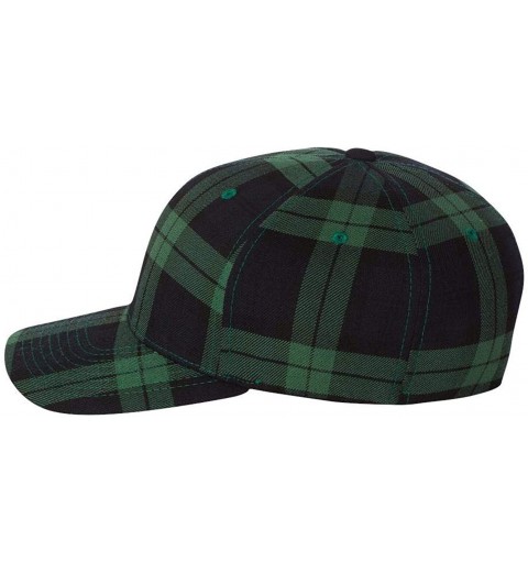 Baseball Caps Original Fitted Tartan Plaid Hat 6197 - Black/ Green - CF11CEC9HJJ $12.20