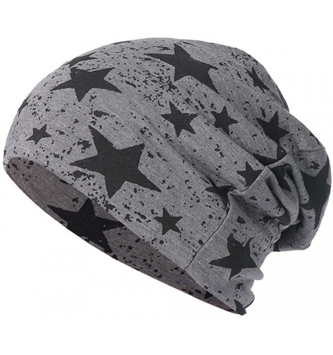 Skullies & Beanies Cold Weather Hats- Full Five-Star Male and Female Five-Pointed Star Knit Hat Pile Cap Ear Protector. - Dar...