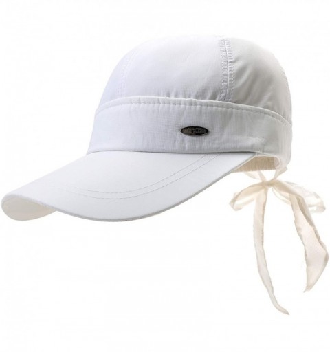 Sun Hats Women's Uv Protection Sun Hat Covertible 2 in 1 Beach Visor Hat Wide Large Brim Thin Cap - White - CG18RZC8X6T $9.24