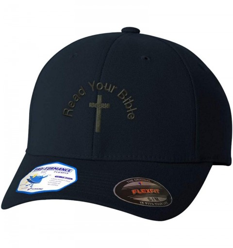 Baseball Caps Flexfit Hats for Men & Women Read Your Bible Embroidery Dad Baseball Cap - Dark Navy - C418A6G9YHC $23.00