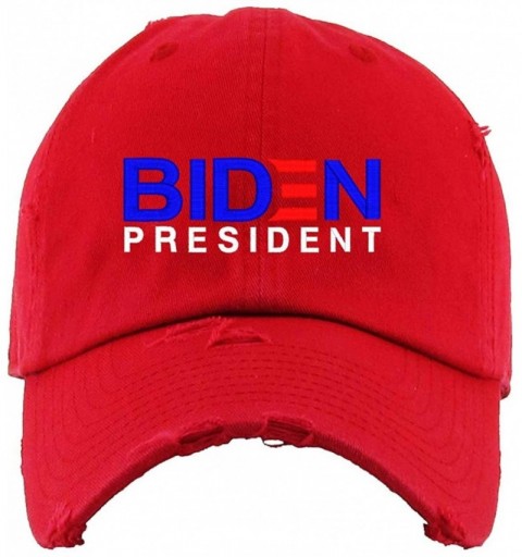 Baseball Caps President Election Embroidered Adjustable Distressed - Red - C31986W2TED $13.71