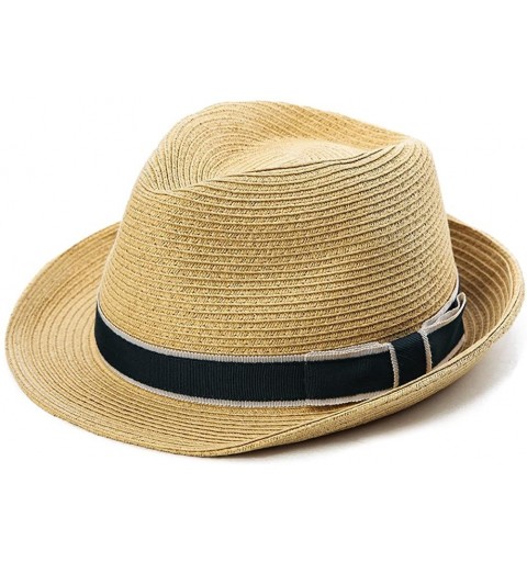 Fedoras Womens Mens Straw Cuban Fedora Brim Panama Beach Havana Summer Sun Derby Hat - 89600_beige - CE18RUG5Z5T $39.06