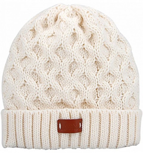 Skullies & Beanies Cable Knit Beanie Hat - Cream - CJ12NGE6Y6F $12.61