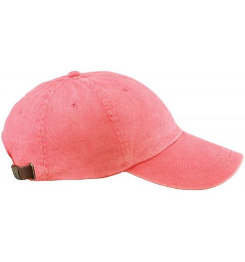 Baseball Caps 6-Panel Low-Profile Washed Pigment-Dyed Cap - Coral - C112N45LFR5 $11.24