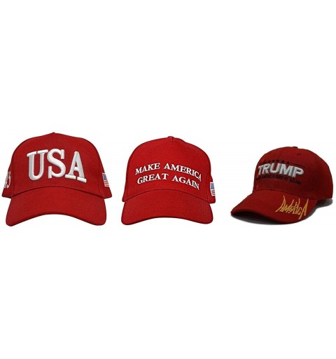 Baseball Caps Make America Great Again Hat [3 Pack]- Donald Trump USA MAGA Cap Adjustable Baseball Hat - Bundle Pack-Sharp Re...