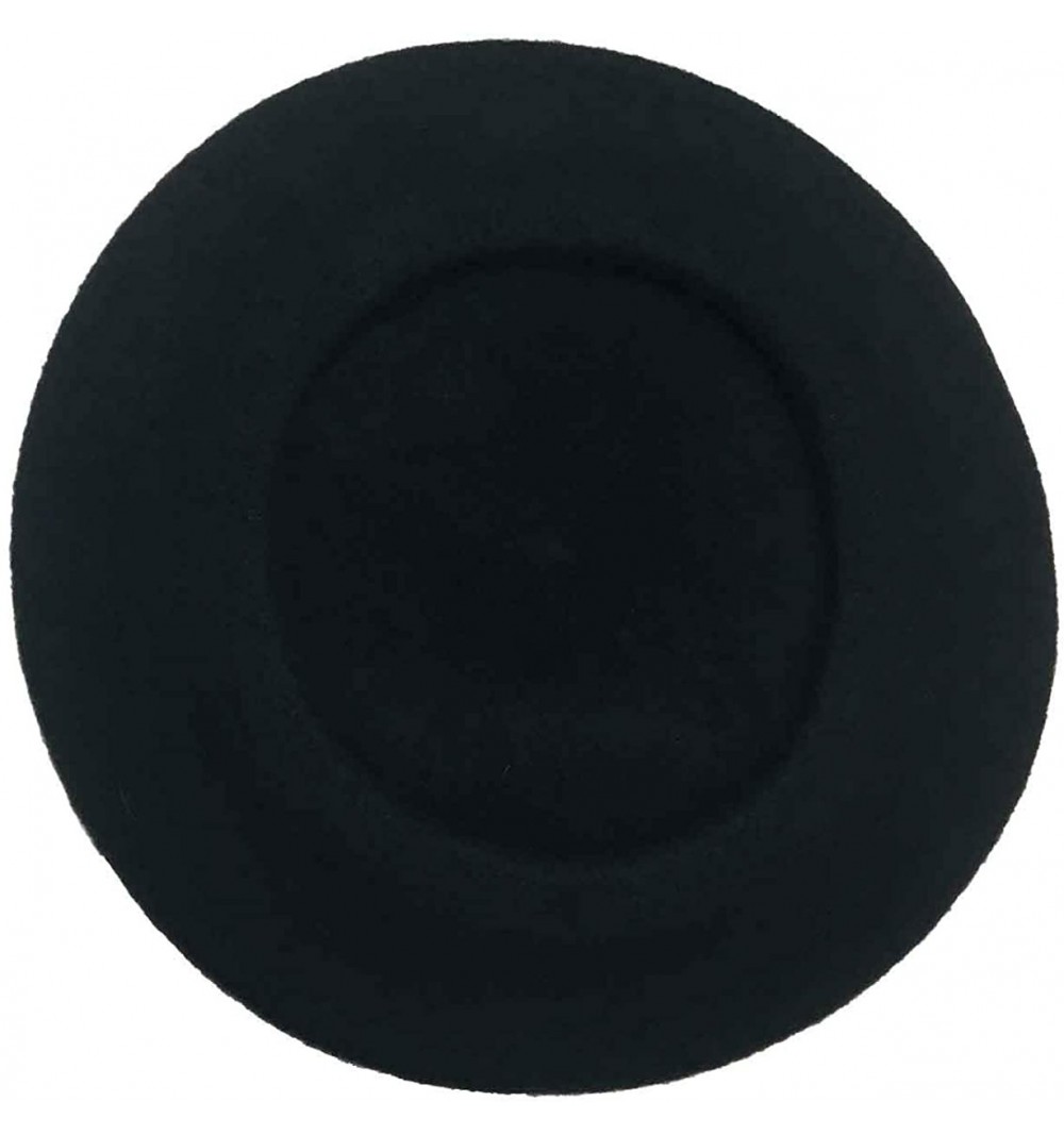 Berets Classic Wool Beret - Black - CD111YZ0Y4J $32.99