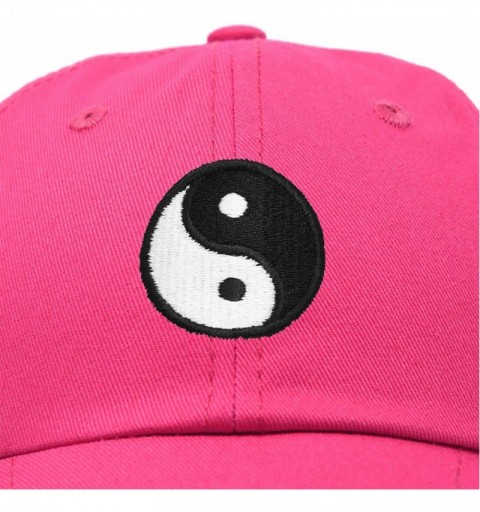 Baseball Caps Ying Yang Dad Hat Baseball Cap Zen Peace Balance Philosophy - Hot Pink - CT18XO0TW2G $13.11