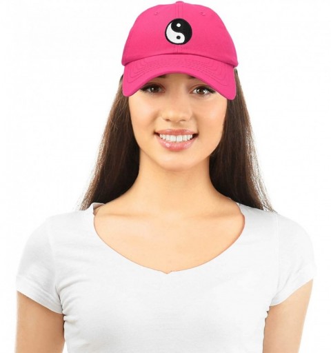 Baseball Caps Ying Yang Dad Hat Baseball Cap Zen Peace Balance Philosophy - Hot Pink - CT18XO0TW2G $13.11